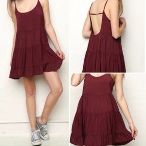 BRANDY MELVILLE BURGUNDY JADA DRESS